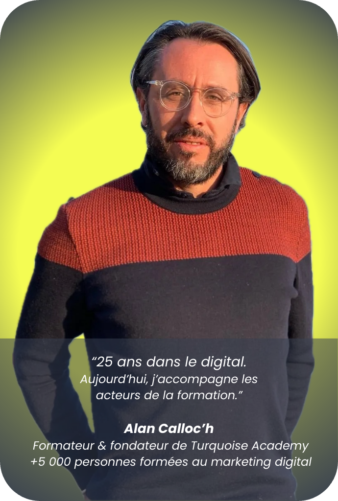 Enchanté, moi c’est Alan. Formateur passionné, j’ai accompagné plus de 5000 pros du digital. Aujourd’hui, je vous aide à transmettre à votre tour. (7)-modified